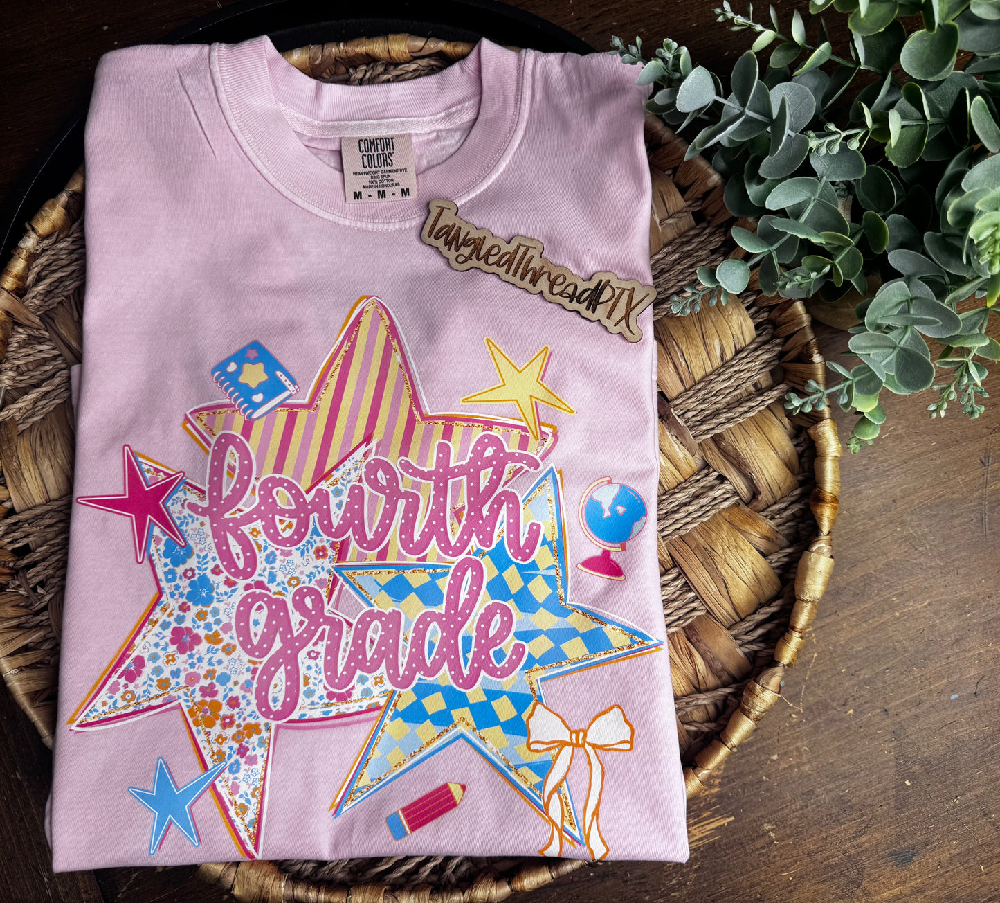 4th Grade Back To School Stars - Blue or Pink