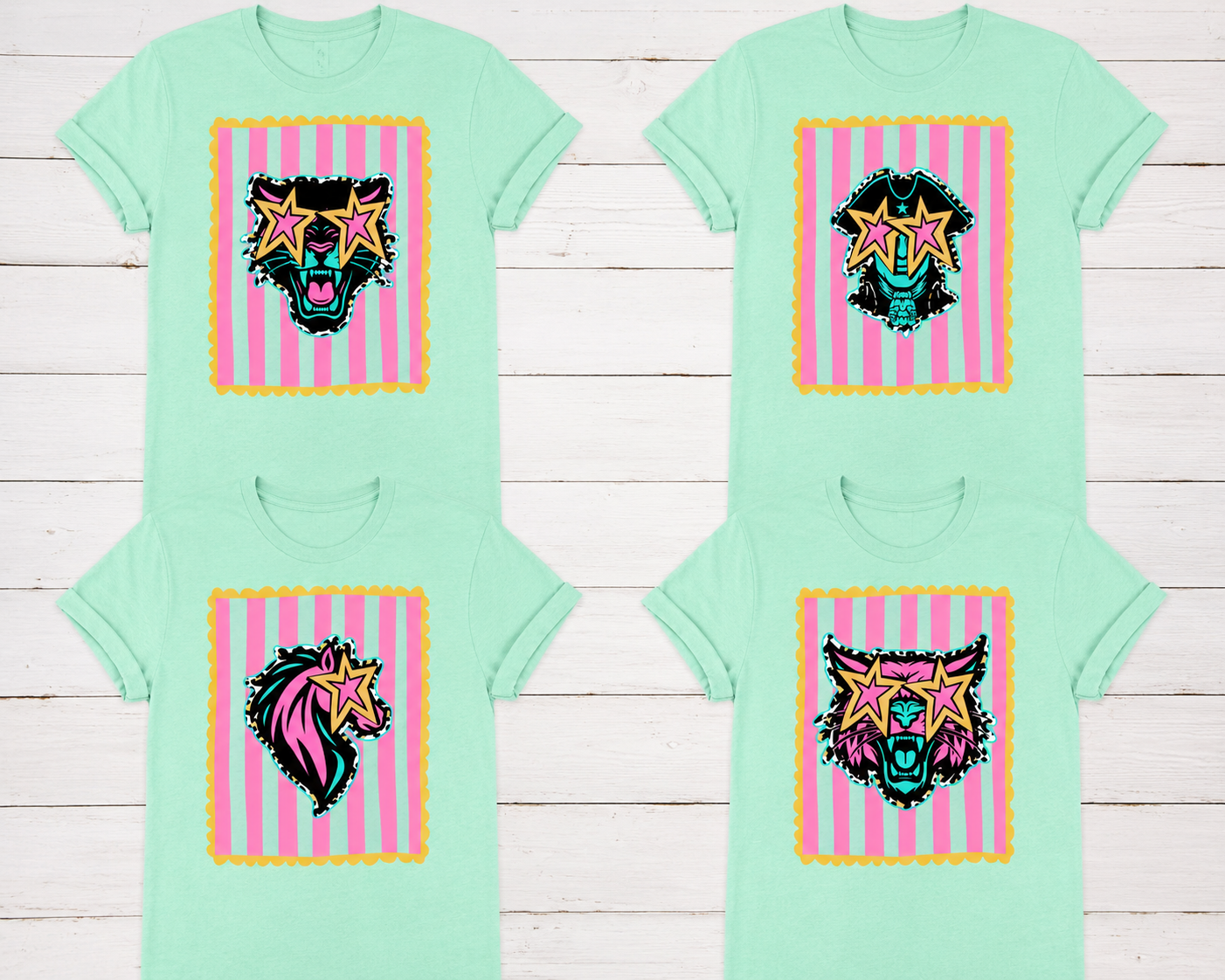 Island Reef Retro Neon Mascot