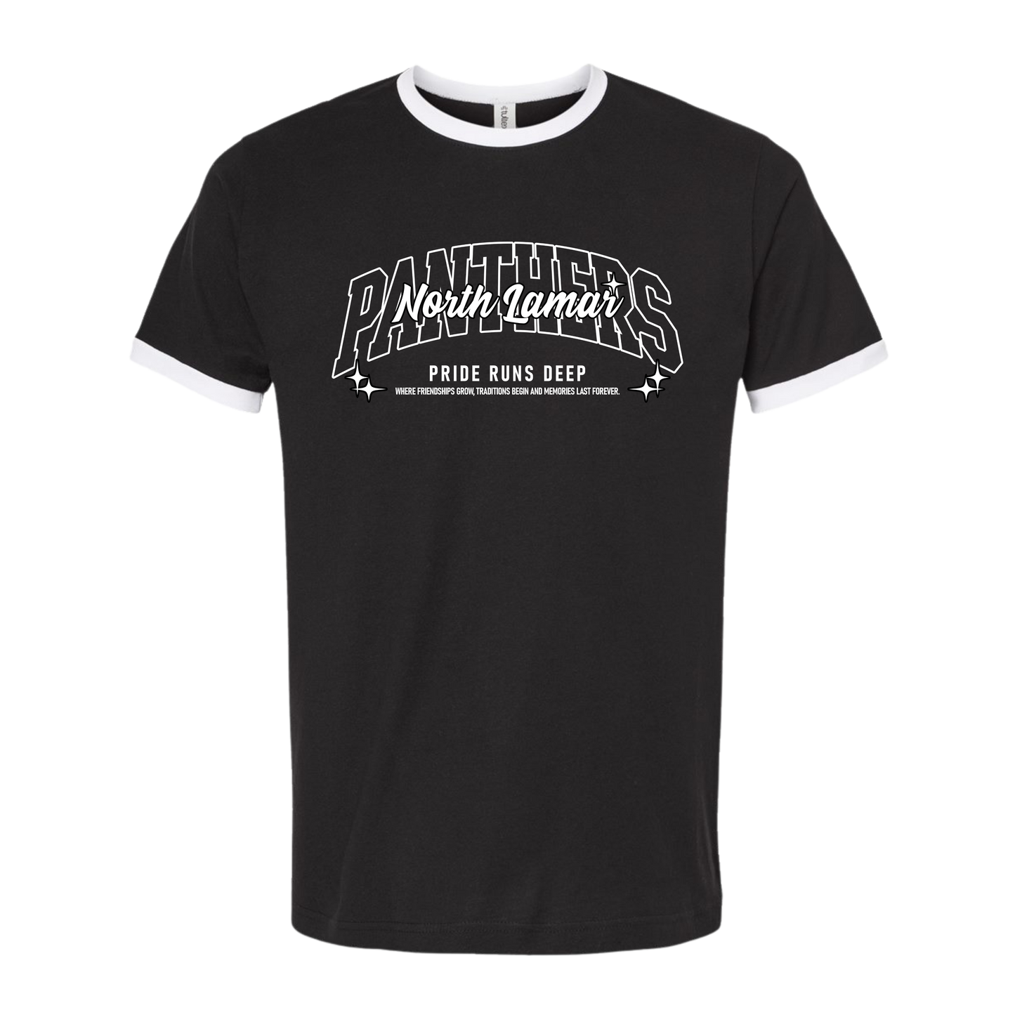 Pride Runs Deep Ringer Tees - Black with White Collar