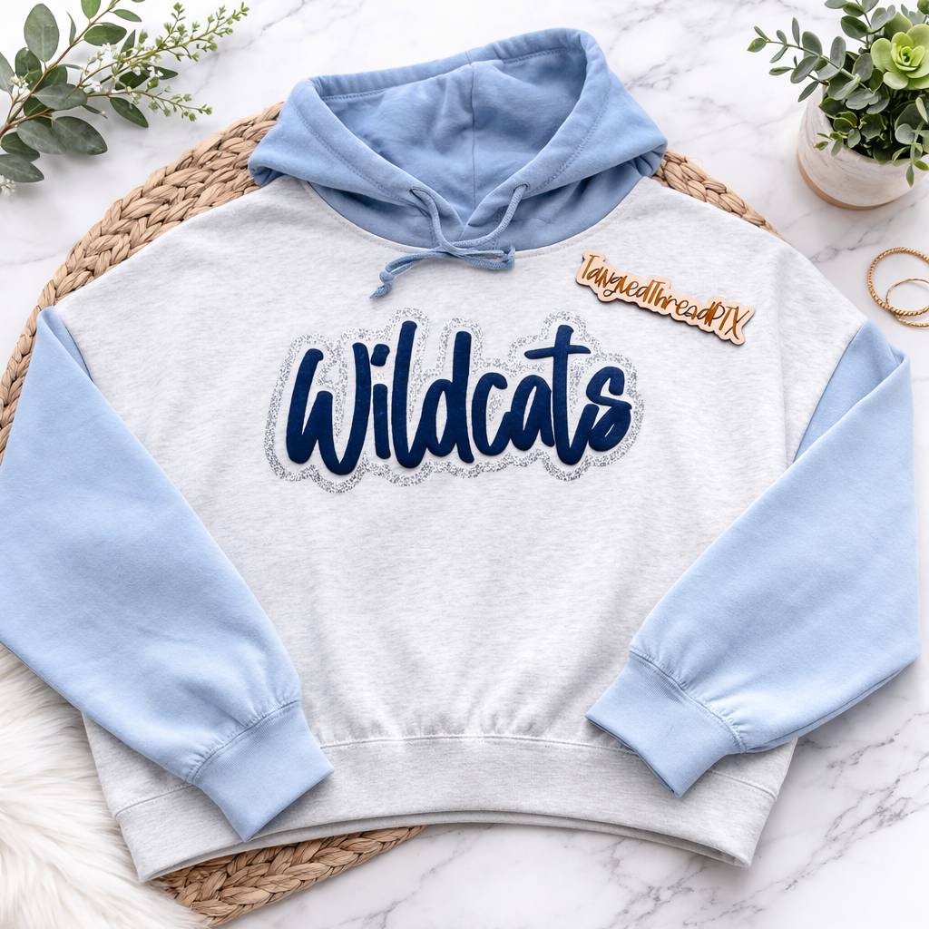 MV Sport Sueded Hoodie Crop Colorblock --HTV Puff