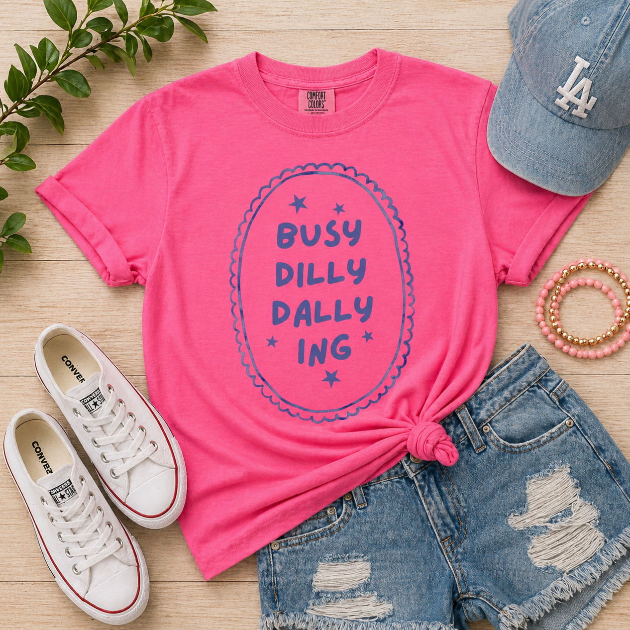 Neon Pink Busy Dilly Dallying