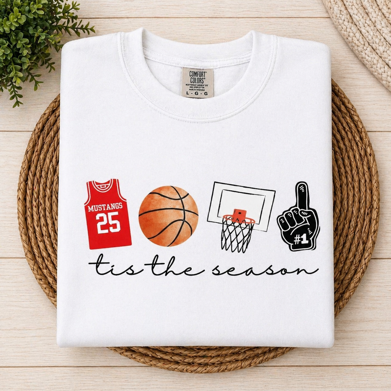 White Tis the Season Mustangs Basketball