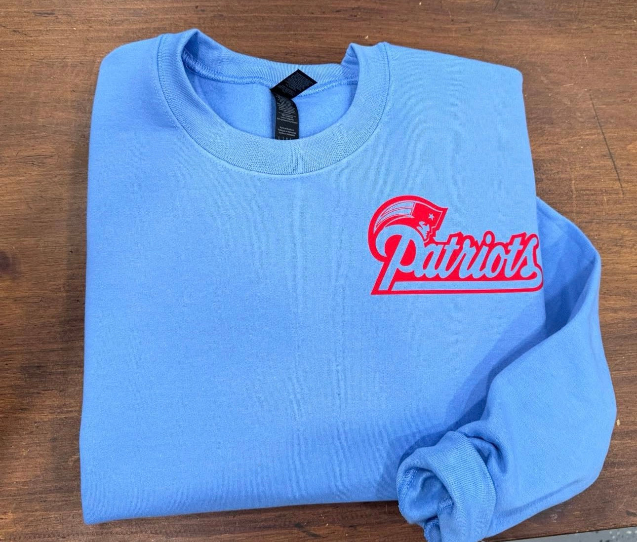 Patriots Red Collage - Carolina Blue