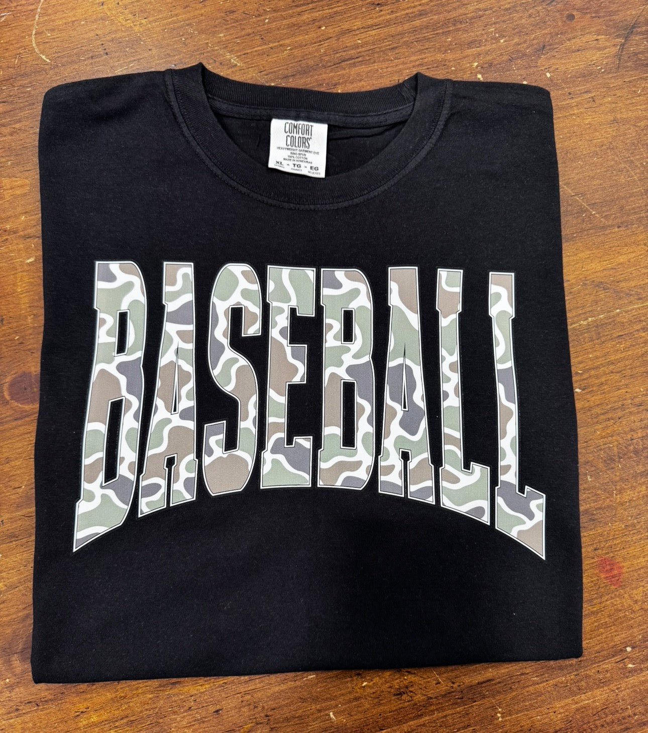 Camo Curved Baseball - Black Comfort Colors