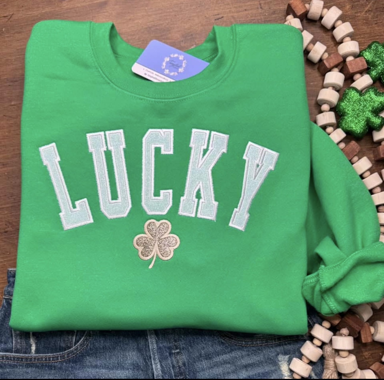 Irish Green Lucky - Embroidered