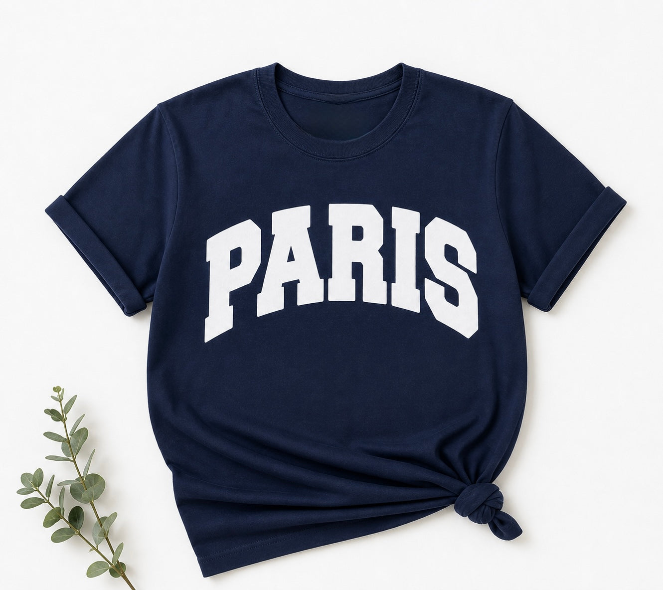 Navy PARIS arched in White