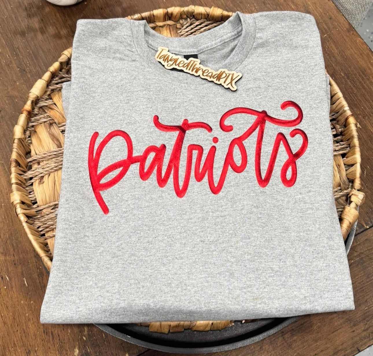 Ash Gray Patriots with Red Metallic Red