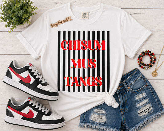 White Chisum Mustangs Stripes