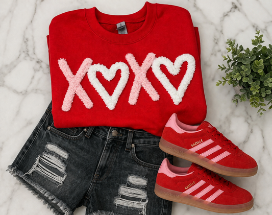 Red Chenille XOXO Sweatshirt