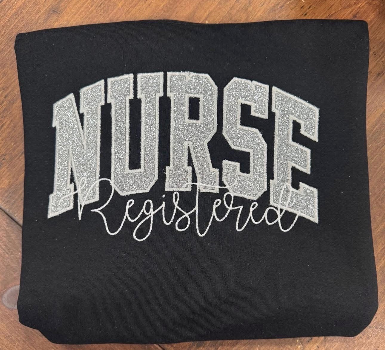 Orange Registered Nurse- Embroidered Charcoal Gildan Sweatshirt;