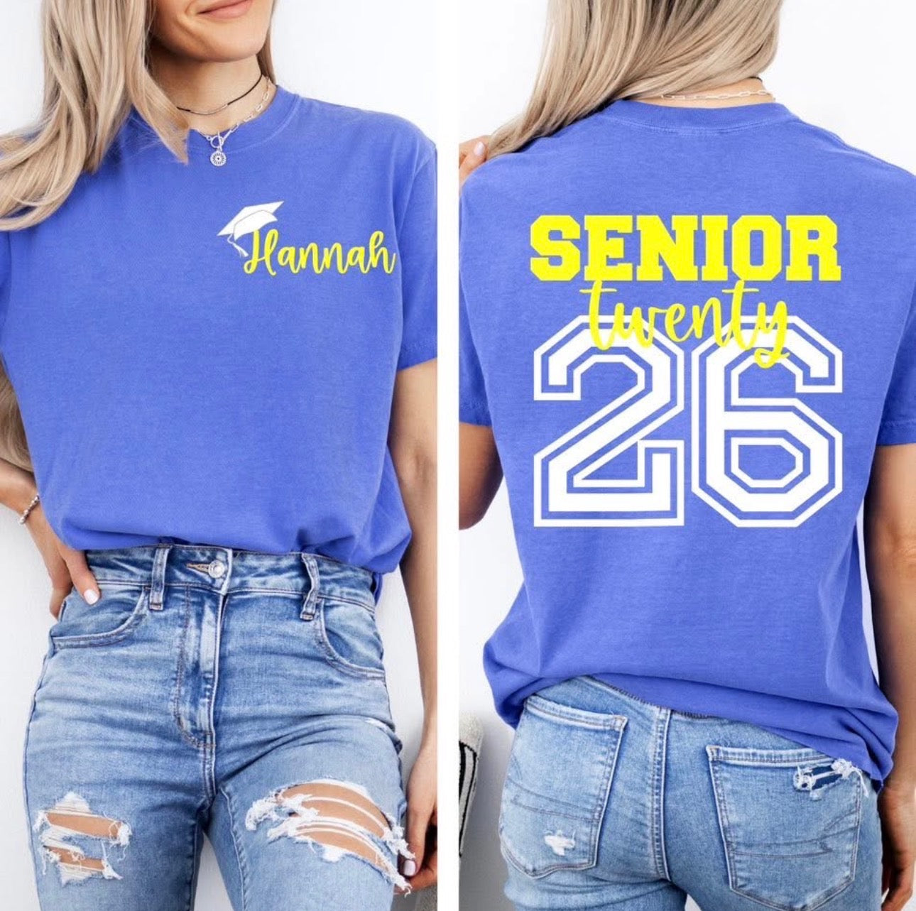Senior 2026 NL - Personalized - Flo Blue Comfort Colors