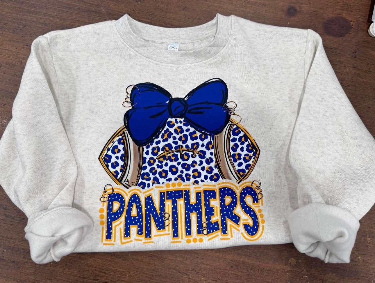 Panthers Football Bow - Ash Gray