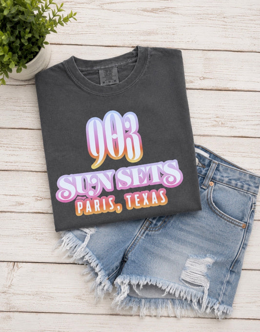 903 Sunsets Tee - Pepper Comfort Colors