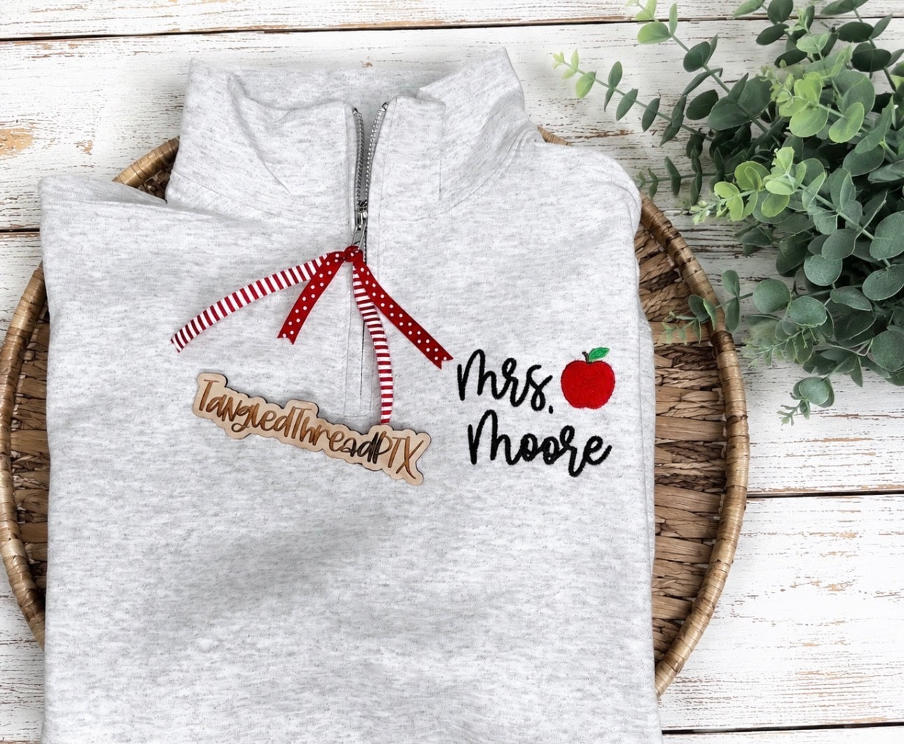 Personalized Teacher Apple Quarter Zip!