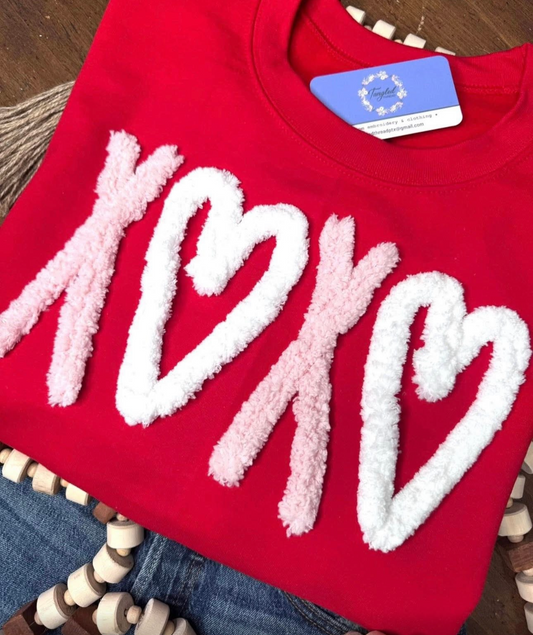 Red Chenille XOXO Sweatshirt